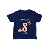 8 Month Old Baby Clothing | Custom T-Shirt Design | Ideal for Gifting - NAVY BLUE - 0-5 Months Old (Chest 17")