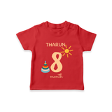 8 Month Old Baby Clothing | Custom T-Shirt Design | Ideal for Gifting - RED - 0-5 Months Old (Chest 17")