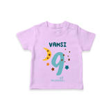 Celebrate The 9th Month Birthday Custom T-Shirt, Personalized with your Baby's name - LILAC - 0 - 5 Months Old (Chest 17")