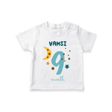 Celebrate The 9th Month Birthday Custom T-Shirt, Personalized with your Baby's name - WHITE - 0 - 5 Months Old (Chest 17")