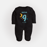 9 Month Old Baby Clothing | Custom Full Sleeve Bodysuit/ Sleep Suit/ Jumpsuit Design | Ideal for Gifting - BLACK - New Born (Chest 7.5")