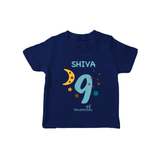 9 Month Old Baby Clothing | Custom T-Shirt Design | Ideal for Gifting - NAVY BLUE - 0-5 Months Old (Chest 17")