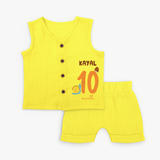 Celebrate The 10th Month Birthday Custom Jabla set, Personalized with your Baby's name - YELLOW - 0 - 3 Months Old (Chest 9.8")