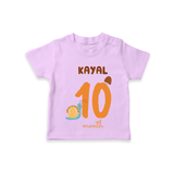 Celebrate The 10th Month Birthday Custom T-Shirt, Personalized with your Baby's name - LILAC - 0 - 5 Months Old (Chest 17")