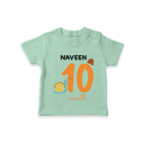 10 Month Old Baby Clothing | Custom T-Shirt Design | Ideal for Gifting - MINT GREEN - 0-5 Months Old (Chest 17")