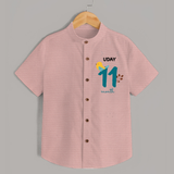 11 Month Old Baby Clothing | Custom Shirt Design | Ideal for Gifting - PEACH - 0 - 6 Months Old (Chest 23")