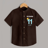 11 Month Old Baby Clothing | Custom Shirt Design | Ideal for Gifting - CHOCOLATE BROWN - 0 - 6 Months Old (Chest 23")