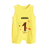 1 Year Old Baby Clothing | Custom Romper Suit/ Sleeveless Romper Design | Ideal for Gifting - PASTEL YELLOW - 0 - 5 Months Old (Chest 18")