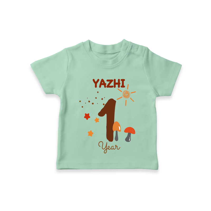 Celebrate The 12th Month Birthday Custom T-Shirt, Personalized with your Baby's name - MINT GREEN - 0 - 5 Months Old (Chest 17")