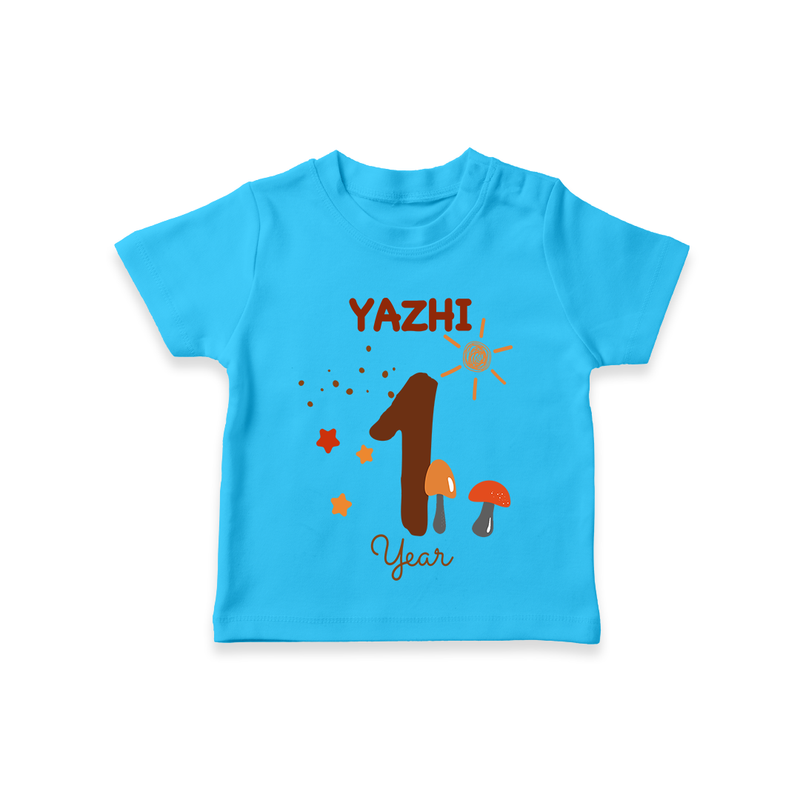 Celebrate The 12th Month Birthday Custom T-Shirt, Personalized with your Baby's name - SKY BLUE - 0 - 5 Months Old (Chest 17")