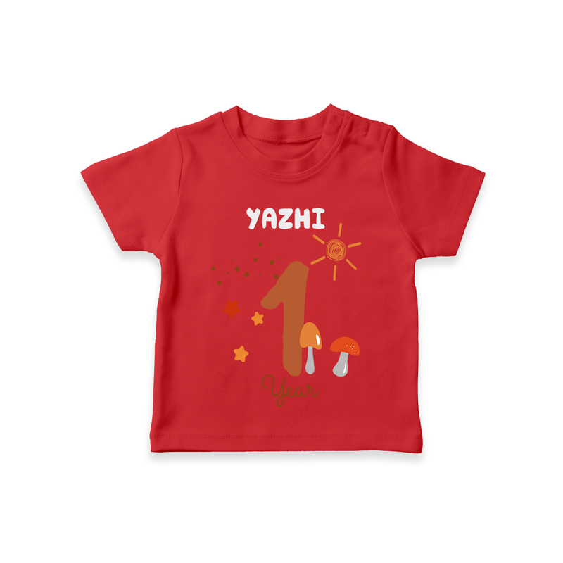Celebrate The 12th Month Birthday Custom T-Shirt, Personalized with your Baby's name - RED - 0 - 5 Months Old (Chest 17")