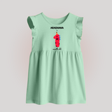 Milestone Baby Frock for 1st Month | Soft Cotton Personalized Baby Frock | Unisex Design - MINT GREEN - 0 - 3 Months Old (Chest 17")