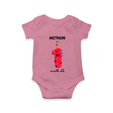 Milestone Romper for 1st Month | Soft Cotton Personalized Romper/Onesie | Unisex Design - ONION - New Born (Chest 14")