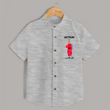 Milestone Shirt for 1st Month | Soft Cotton Personalized Shirt | Unisex Design - GREY - 0 - 6 Months Old (Chest 23")