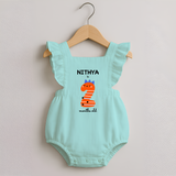 Milestone Romper Frock for 2nd Month | Soft Cotton Personalized Romper Frock | Unisex Design - MINT GREEN - 0 - 3 Months Old (Chest 19")
