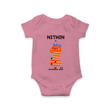 Milestone Romper for 2nd Month | Soft Cotton Personalized Romper/Onesie | Unisex Design - ONION - New Born (Chest 14")