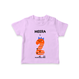 Celebrate The Second Month Birthday Custom T-Shirt, Featuring with your Baby's name - LILAC - 0 - 5 Months Old (Chest 17")