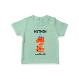 Milestone T-Shirt for 2nd Month | Soft Cotton Personalized T-Shirt | Unisex Design - MINT GREEN - 0-5 Months Old (Chest 17")