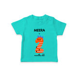 Celebrate The Second Month Birthday Custom T-Shirt, Featuring with your Baby's name - TEAL - 0 - 5 Months Old (Chest 17")