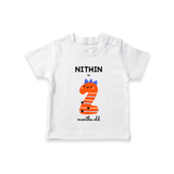 Milestone T-Shirt for 2nd Month | Soft Cotton Personalized T-Shirt | Unisex Design - WHITE - 0-5 Months Old (Chest 17")