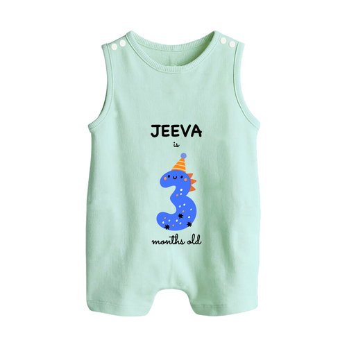 Milestone Romper Suit/ Sleeveless Romper for 3rd Month | Soft Cotton Personalized Romper Suit/ Sleeveless Romper | Unisex Design