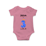 Milestone Romper for 3rd Month | Soft Cotton Personalized Romper/Onesie | Unisex Design - ONION - New Born (Chest 14")