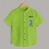 Milestone Shirt for 3rd Month | Soft Cotton Personalized Shirt | Unisex Design - LIME GREEN - 0 - 6 Months Old (Chest 23")