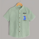 Milestone Shirt for 3rd Month | Soft Cotton Personalized Shirt | Unisex Design - MINT GREEN - 0 - 6 Months Old (Chest 23")