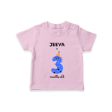 Milestone T-Shirt for 3rd Month | Soft Cotton Personalized T-Shirt | Unisex Design - BABY PINK - 0-5 Months Old (Chest 17")
