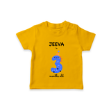 Milestone T-Shirt for 3rd Month | Soft Cotton Personalized T-Shirt | Unisex Design - CHROME YELLOW - 0-5 Months Old (Chest 17")