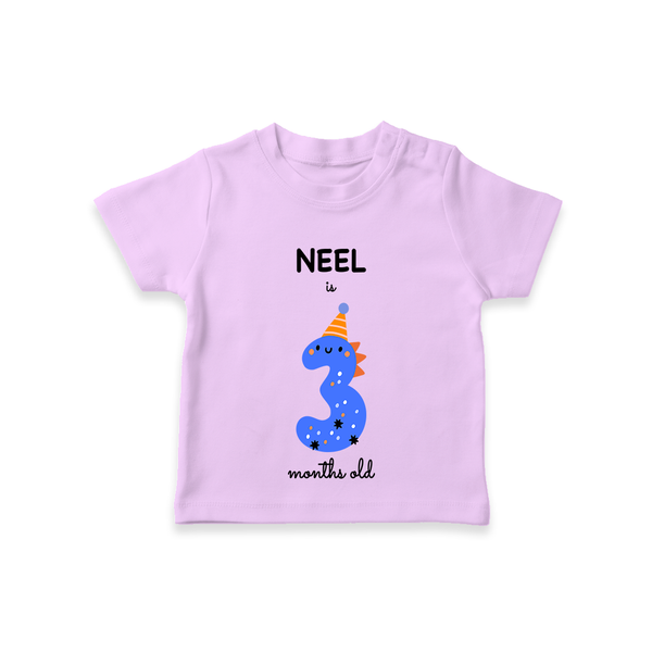 Celebrate The Third Month Birthday Custom T-Shirt, Featuring with your Baby's name - LILAC - 0 - 5 Months Old (Chest 17")