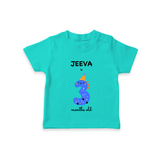 Milestone T-Shirt for 3rd Month | Soft Cotton Personalized T-Shirt | Unisex Design - TEAL - 0-5 Months Old (Chest 17")