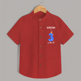 Milestone Shirt for 3rd Month | Soft Cotton Personalized Shirt | Unisex Design - RED - 0 - 6 Months Old (Chest 23")