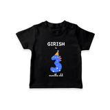 Milestone T-Shirt for 3rd Month | Soft Cotton Personalized T-Shirt | Unisex Design - BLACK - 0-5 Months Old (Chest 17")