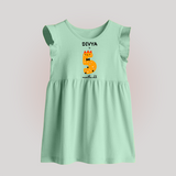 Milestone Baby Frock for 5th Month | Soft Cotton Personalized Baby Frock | Unisex Design - MINT GREEN - 0 - 3 Months Old (Chest 17")