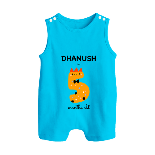 Milestone Romper Suit/ Sleeveless Romper for 5th Month | Soft Cotton Personalized Romper Suit/ Sleeveless Romper | Unisex Design