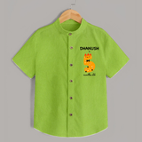 Milestone Shirt for 5th Month | Soft Cotton Personalized Shirt | Unisex Design - LIME GREEN - 0 - 6 Months Old (Chest 23")