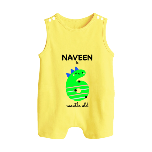 Milestone Romper Suit/ Sleeveless Romper for 6th Month | Soft Cotton Personalized Romper Suit/ Sleeveless Romper | Unisex Design