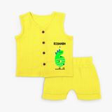 Celebrate The Sixth Month Birthday Custom Jablas, Featuring with your Baby's name - YELLOW - 0 - 3 Months Old (Chest 9.8")