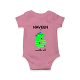 Milestone Romper for 6th Month | Soft Cotton Personalized Romper/Onesie | Unisex Design - ONION - New Born (Chest 14")