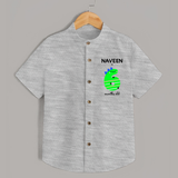 Milestone Shirt for 6th Month | Soft Cotton Personalized Shirt | Unisex Design - GREY - 0 - 6 Months Old (Chest 23")