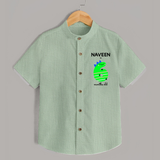 Milestone Shirt for 6th Month | Soft Cotton Personalized Shirt | Unisex Design - MINT GREEN - 0 - 6 Months Old (Chest 23")