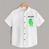 Milestone Shirt for 6th Month | Soft Cotton Personalized Shirt | Unisex Design - WHITE - 0 - 6 Months Old (Chest 23")