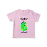 Milestone T-Shirt for 6th Month | Soft Cotton Personalized T-Shirt | Unisex Design - BABY PINK - 0-5 Months Old (Chest 17")