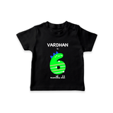 Milestone T-Shirt for 6th Month | Soft Cotton Personalized T-Shirt | Unisex Design - BLACK - 0-5 Months Old (Chest 17")