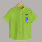 Milestone Shirt for 7th Month | Soft Cotton Personalized Shirt | Unisex Design - LIME GREEN - 0 - 6 Months Old (Chest 23")