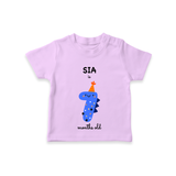 Celebrate The Seventh Month Birthday Custom T-Shirt, Featuring with your Baby's name - LILAC - 0 - 5 Months Old (Chest 17")