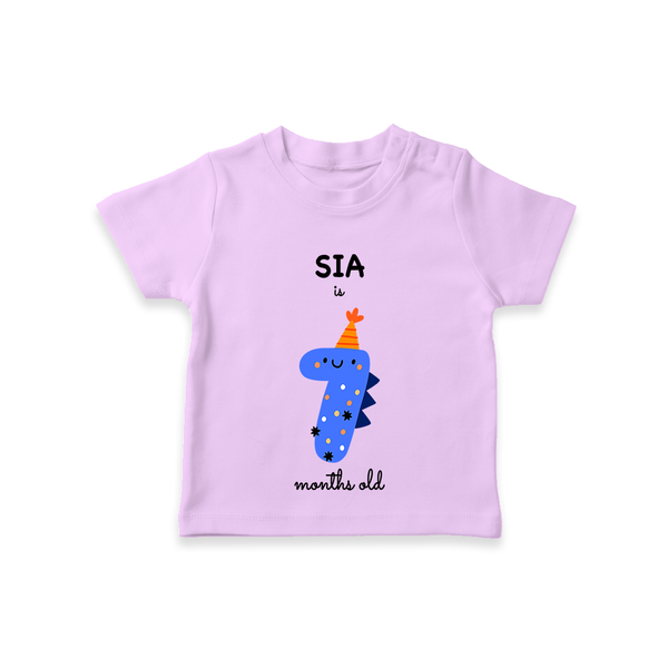 Celebrate The Seventh Month Birthday Custom T-Shirt, Featuring with your Baby's name - LILAC - 0 - 5 Months Old (Chest 17")