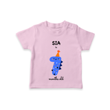 Celebrate The Seventh Month Birthday Custom T-Shirt, Featuring with your Baby's name - PINK - 0 - 5 Months Old (Chest 17")