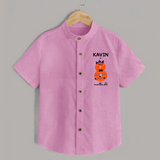 Milestone Shirt for 8th Month | Soft Cotton Personalized Shirt | Unisex Design - BABY PINK - 0 - 6 Months Old (Chest 23")